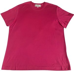 St. John Women’s Vibrant Pink Short Sleeve Tee, Small, 100% Cotton NWOT
